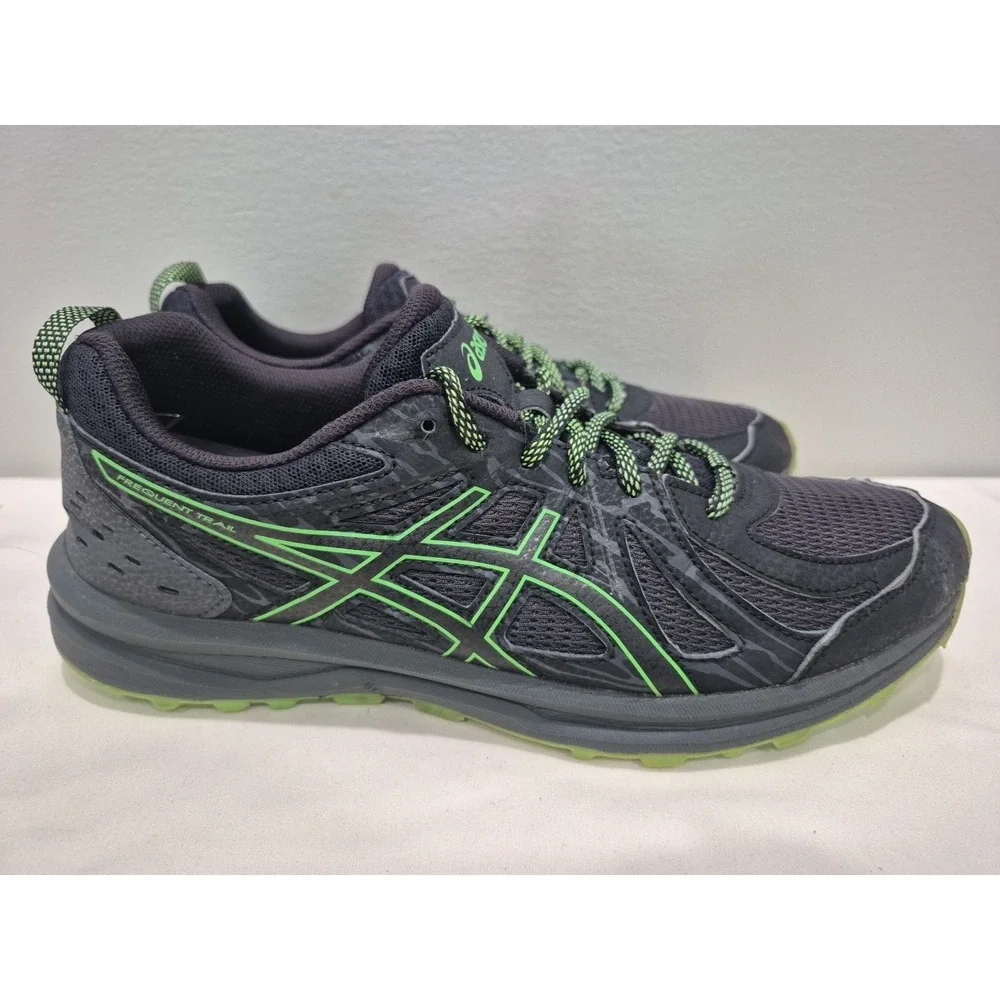 Asics Frequent Trail Outdoor Shoes Men's Sz 9 Black Athletic Sneakers 1011A585
